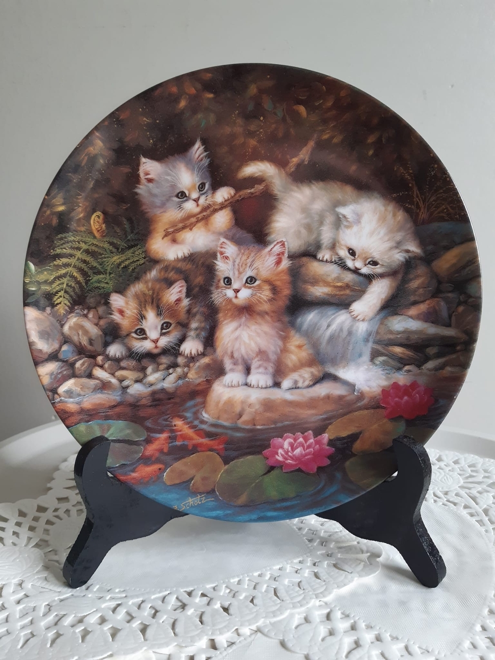 Vintage Kahla Cats Plate